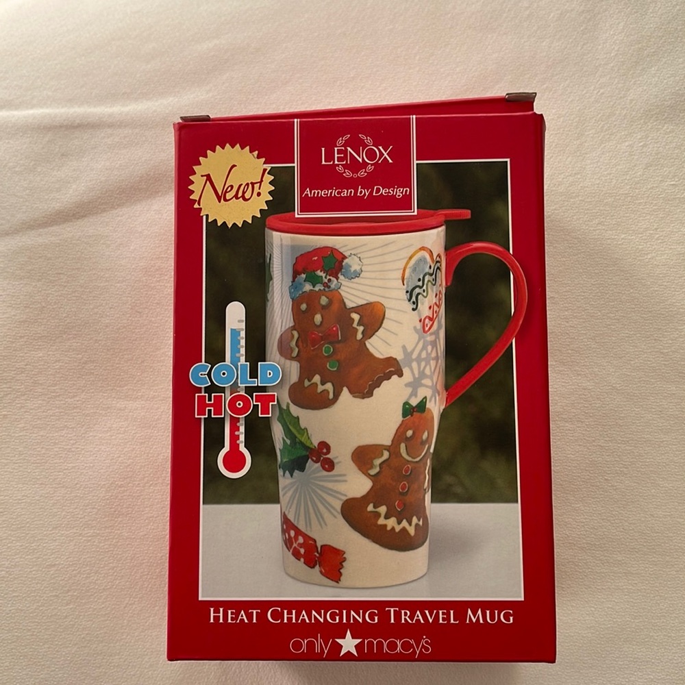 Lenox Home for the Holidays Gingerbread Heat Changing Travel Mug.
